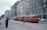 Wien Wiener Stadtwerke-Verkehrsbetriebe (WVB) SL A (m3 5341 + m2 5213 + M 4045 (Simmeringer Waggonfabrik 1929 / 1928 / 1928)) I, Innere Stadt, Franz-Josefs-Kai / Biberstraße am 2. November 1976. - Scan eines Diapositivs. Film: Kodak Ektachrome. Kamera: Leica CL.