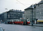 Wien Wiener Stadtwerke-Verkehrsbetriebe (WVB) SL BK (E1 4800 (SGP 1973)) II, Leopoldstadt, Lassallestraße / Mexikoplatz am 31. Oktober 1976. - Scan eines Diapositivs. Film: Kodak Ektachrome. Kamera: Leica CL.