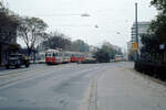 Wien Wiener Stadtwerke-Verkehrsbetriebe (WVB) SL 132 (F 714 (SGP 1963) + c2/c3) XXI, Floridsdorf, Floridsdorfer Hauptstraße am 2. November 1976. - Scan eines Diapositivs. Film: Kodak Ektachrome. Kamera: Leica CL.