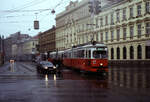 Wien Wiener Linien SL J (E1 4544 (Bombardier-Rotax 1975)) XVI, Ottakring, Johann-Nepomuk-Berger-Platz am 19. März 2000. - Scan eines Diapositivs. Film: Kodak Ektachrome ED 3. Kamera: Leica CL.