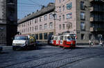 Wien Wiener Stadtwerke-Verkehrsbetriebe (WVB) SL 9 (E1 4831 (SGP 1974)) XVI, Ottakring, Rosensteingasse / Ottakringer Straße / Johann-Nepomuk-Berger-Platz im Juli 1977. - Scan eines Diapositivs. Kamera: Leica CL.