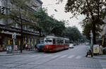 Wien Wiener Stadtwerke-Verkehrsbetriebe (WVB) SL 9 (E 4603 (SGP 1961; 1964 umnum. aus 4443)) XV, Rudolfsheim-Fünfhaus, Schweglerstraße / Märzstraße im Juli 1977. - Scan eines Diapositivs. Kamera: Leica CL