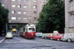 Wien WVB SL 42 (E 4605) Chamissogasse im Juli 1975.