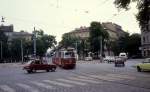 Wien WVB SL 132 (E1 4800) Gaussplatz im Juli 1977.