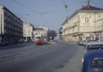 Wien WVB SL D/ (E1 4504) Heiligenstdter Strasse / BB-Bahnhof Nussdorf im Oktober 1978.