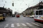 Wien WVB SL 25 (E1 4471) Kagran, Wagramer Strasse / Kagraner Platz im Oktober 1979.