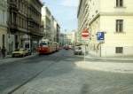 Wien WVB SL 58 (E1 4724) Siebensterngasse / Stiftgasse im Juli 1992.