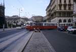 Wien WVB SL 46 (E1 4520) Bellariastrasse / Hansenstrasse im August 1994.