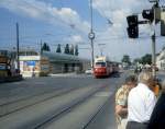 Wien Wiener Linien SL 25 (E1 4777) Kagran, Wagramer Strasse / Kagraner Platz im Juli 2005.