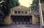 Wien WVB: Das Aufnahmegebäude der Stadtbahnstation Hütteldorf am 21. Juli 1974. Zu der Zeit fuhr die Wiener Stadtbahn noch.