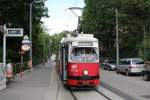 Wien Wiener Linien SL 49 (E1 4738) Hütteldorf, Bujattigasse am 8. Juli 2014.
