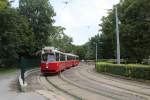 Wien Wiener Linien SL 1 (E2 4006) Prater Hauptallee am 11. Juli 2014.