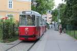 Wien Wiener Linien SL D (c5 1474 + E1 4074) Nussdorf, Beethovengang am 10. Juli 2014.