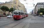 Wien Wiener Linien SL 5 (E1 4551 + c4 1372) Alserbachstrasse / Porzellangasse / Julius-Tandler-Platz / Franz-Josefs-Bahnhof am 10. Juli 2014.