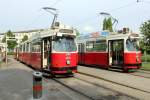 Wien WL SL 67 (E2 4079 / E2 4093) Otto-Probst-Platz am 30. April 2015.