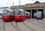 Wien Wiener Linien: Im Betriebshof Favoriten konnte man am Morgen des 1.