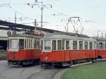 Wien WVB SL 5/ (Nesselsdorfer Waggonfabrik K 2495 (Bj 1914) / SL 5 (Simmeringer Waggonfabrik M1 4151 (Bj 1930) Praterstern am 15.