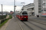 Wien Wiener Linien SL 6 (E1 4505) Kaiserebersdorf, Lichnovskystraße am 22. März 2016.