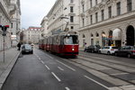 Wien Wiener Linien SL 2 (E2 4054 + c5 1454) Innere Stadt, Stadiongasse am 19. Februar 2016.