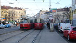 Wien Wiener Linien SL 67 (E2 4317 / c5 1476) Favoriten, Laxenburger Straße (Hst. Quellenplatz) am 16. Februar 2016.