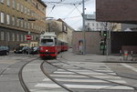 Wien Wiener Linien SL 5 (E1 4730 + c4 1327) Stollgasse / Neubaugürtel (Wien-Neubau) am 16. Februar 2016.