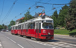 Wien E1 4548 + c4 1369 als Linie 49 im Baumgarten, 07.06.2016.