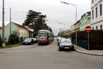 Wien Wiener Linien SL 31 (B 677) Floridsdorf, Stammersdorf, Johann-Weber-Straße am 15. Februar 2016. - Johann Weber (1839-1909) war Gemeinderat von Stammersdorf.