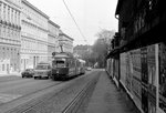 Wien WVB SL 8 (E1 4547) Währing, Währinger Gürtel am 3. November 1976. - Der Gelenktriebwagen 4547 wurde 1975 von Rotax gebaut. - Scan von einem S/W-Negativ. Film: Ilford FP 3. Kamera: Minolta SRT-101.