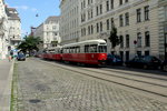 Wien Wiener Linien SL 5 (c4 1321 + E1 4801) Josefstadt (8. (VIII) Bezirk), Albertgasse am 25. Juli 2016.