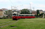 Wien Wiener Linien SL 31 (E1 4807 + c4 1307) Innere Stadt (1. (I) Bezirk), Franz-Josefs-Kai / U-Bahnstation Schottenring (Wendeschleife) am 25. Juli 2016.