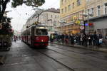 Wien Wiener Linien SL 6 (E1 4510 + c3 1234) X, Favoriten, Quellenstraße am 18. Oktober 2016.