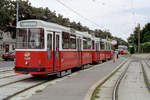 Wien WVB SL 60/62 (c5 1458 (Bombardier-Rotax 1985)) XIII, Hietzing, Speising, Lainz, Wolkersbergenstraße im Juli 1992. - Scan von einem Farbnegativ. Film: Kodak Gold 200. Kamera: Minolta XG-1.