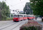 Wien WVB SL 21 (E1 4672 + c3 1212) II, Leopoldstadt, Praterstern im August 1994. - Scan von einem Farbnegativ. Film: Kodak Gold 200. Kamera: Minolta XG-1.