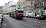 Wien Wiener Linien SL 5 (E1 4554 + c4 1364 (die beiden: Bombardier-Rotax 1976)) XX, Brigittenau, Wallensteinstraße / Kaschlgasse am 21.