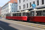 Wien Wiener Linien SL 41 (E2 4019 (SGP 1979) + c5 1419 (Bombardier-Rotax 1978)) IX, Alsergrund, Währinger Straße / Berggasse (Hst. Schwarzspanierstraße) am 22. Oktober 2016.