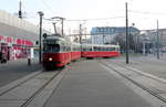 Wien Wiener Linien SL 5 (E1 4550 + c4 1371) II, Leopoldstadt, Praterstern am 13. Februar 2017.