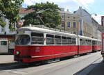 Wien Wiener Linien SL 49 (E1 4540 (Bombardier-Rotax 1975) + c4 1370 (Bombardier-Rotax 1977)) XIV, Penzing, Hütteldorfer Straße / Breitenseer Straße / Reinlgasse am 29.