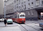 Wien Wiener Stadtwerke-Verkehrsbetriebe (WVB) SL 167 (E1 4468 (Lohnerwerke 1967)) IV, Wieden, Graf-Starhemberg-Gasse / Mayerhofgasse am 2.