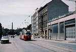Wien Wiener Stadtwerke-Verkehrsbetriebe (WVB) SL 10 (E 4446 (Lohnerwerke 1954)) XVI, Ottakring, Wernhardtstraße im Juli 1977. - Scan eines Diapositivs. Kamera: Leica CL.