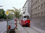 Wien WVB SL 44 (E1 4523) XVII, Hernals, Hernalser Hauptstraße / Güpferlingstraße (Endstation Dornbach) im Juli 1982.