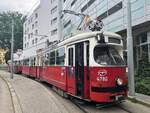 Am 22.06.2022 fotografierte ich E1 4780 +c4 1355 in Wien Floridsdorf.