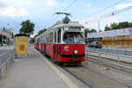 Wien Wiener Linien SL 25 (E1 4781 (SGP 1972) + c4 1301 (Bombardier-Rotax 1974)) XXII, Donaustadt, Erzherzog-Karl-Straße (Hst. Polgarstraße) am 26. Juli 2018.