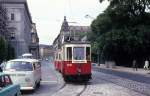 Wien Wiener Stadtwerke-Verkehrsbetriebe (WVB) SL J (K 2290 (Grazer Waggonfabrik 1913)) I, Innere Stadt, Rathauspark / Dr.-Karl-Renner-Ring im August 1969.