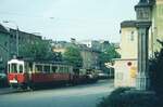 Straßenbahn Innsbruck___Zug der Linie 4 mit Tw 8 an der Endstelle in Solbad Hall abfahrbereit nach Innsbruck.__20-08-1973