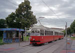 Wien Wiener Stadtwerke-Verkehrsbetriebe / Wiener Linien: Gelenktriebwagen des Typs E1: Motiv: E1 4506 + c3 1276 (Lohnerwerke 1972 bzw.