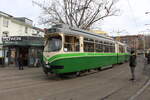 Wagen 508 der Holding Graz am 4.1.2022 unterwegs auf der Linie 1 von Mariatrost nach Eggenberg/UKH am Jakominiplatz.
