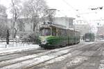 SGP GT8 Nr. 503 kurz hinter der Haltestelle Jakominiplatz in Richtung Hauptplatz am 20.2.2026.