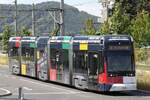 Variobahn 232 der Graz Linien auf der Linie 4 am 18.August 2025 in der Reininghausstraße.