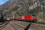 Die 1293 188 brachte am 14.4.2025 einen Erzzug bestehend aus alten slowenischen "Fals-z"-Wagen von Jesenice nach Steyr, wo der Zug wegen Platzmangel in der Voest Alpine abgestellt wurde.
