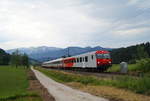 80-73 204-4 führt den IC 601 "Bosruck" (Linz Hbf - Graz Hbf) kurz vor Spital am Pyhrn in Richtung Steiermark.